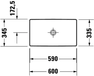 Duravit Aufsatzbecken DuraSquare 600mm o. ÜL, o. HLB, geschliffen, weiß – Bild 4