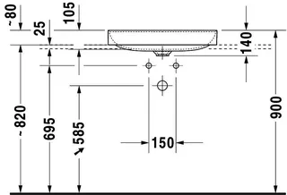 Duravit Aufsatzbecken DuraSquare 600mm o.ÜL, o.HLB, geschliffen, weiß, WG – Bild 5
