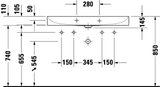 Duravit Möbel-Waschtisch DuraSquare 1000 mm o.ÜL, m.HLB, 2 HL, 1 Becken, weiß, WG – Bild 5