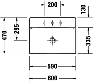 Duravit Aufsatz-Waschtisch DuraSquare 600mm o. ÜL, m. HLB, o. HL, weiß – Bild 5