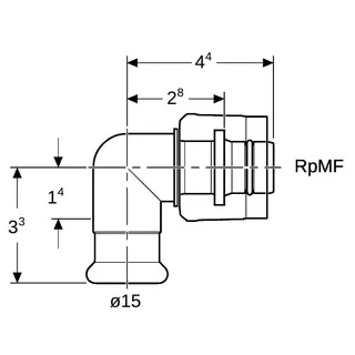 Geberit Mapress Übergangswinkel 90G mit MasterFix Rg d15-MF20 – Bild 4