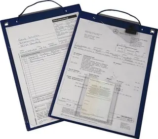 Auftragstasche m.Klettverschluss u.2 Fächer DIN A4 blau VE=10 St. – Bild 2