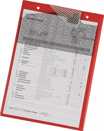 Auftragstasche m.Klettverschluss,Kordel u.2 Fächer DIN A4 rot VE=10 St.
