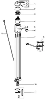 H.Schulte Waschtisch EHM XENA Niederdruck mit Ablaufgarnitur 115x50mm, chrom – Bild 3