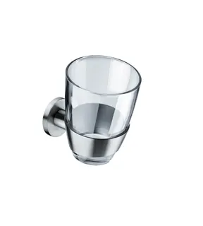 FSB Glashalter mit Glasbecher Edelstahl fein matt