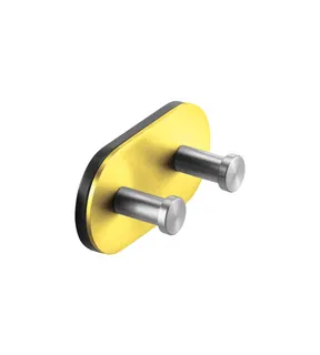 FSB Doppel-Wandhaken gelb RAL 1018 Edelstahl / gelb