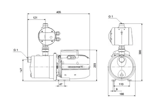 GRUNDFOS Gartenpumpe JP 4-54 PM1 1x230V 50Hz 1,5m SCHUKO HU – Bild 2
