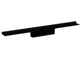 sanibel-Duschrinne S4-DRW Wandanschluss 900mm lang aus Edelstahl schwarz