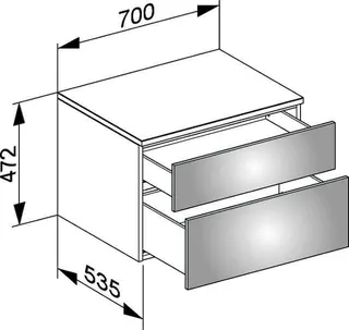 Keuco Sideboard Edition 400 31743, 2 Auszüge, anthraz./Glas anthraz.sat. – Bild 2