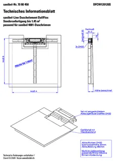 sanibel LINE-Duschelem S4-DEL m sanibel Duschrin. Wand S4-DRW DN50 Sonder 1,45qm – Bild 2