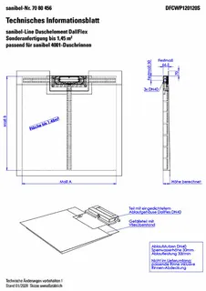 sanibel LINE-Duschelem S4-DEL m sanibel Duschrin. Wand S4-DRW DN40 Sonder 1,45qm – Bild 2