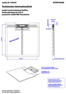 sanibel LINE-Duschelem S4-DEL m sanibel Duschrin. Wand S4-DRW DN40 Sonder 2,25qm – Bild 2
