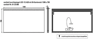 sanibel Leuchtspiegel LED-1S A20 mit Brillantmodul/Lichtwechsler 1200x700mm – Bild 2