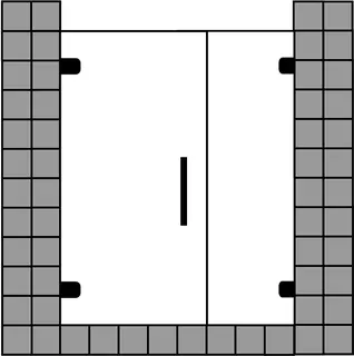 sanibel 5001-Pendeltür FE Nische A19 S5RR23.12S bis 1200x2200mm schwarz/ESG