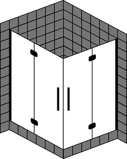 sanibel 5001-Eckdusche Pendeltür FE A19 S5TR10S 800x800x2000mm schwarz/ESG