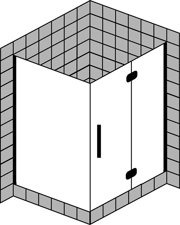 sanibel 5001-Pendeltür FE rechts u. TW A19 S5TR11RS 1000x800x2000mm schwarz/ESG