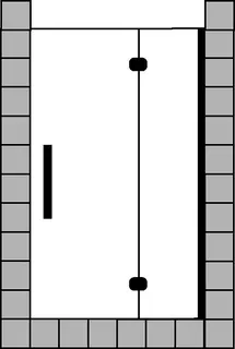 sanibel 5001-Pendeltür FE Nische rechts A19 S5TR21RS 800x2000mm schwarz/ESG