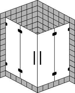 sanibel 5001-Eckdusche Pendeltür FE A19 S5RR10.10S bis 1000x1000x2200mm sw/ESG