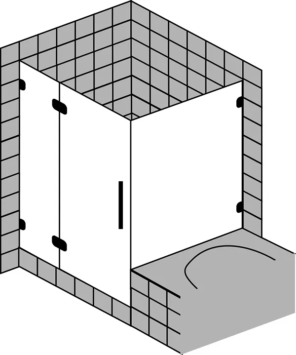 sanibel 5001-Pendeltür FE u Trennw. A19 S5RR12.10S bis 1000x1000x2200mm sw/ESG