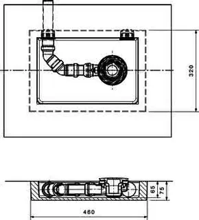 Ideal Standard Ablaufbox klein, DN40, 460x320x75mm, rechts oder links verwendbar – Bild 2