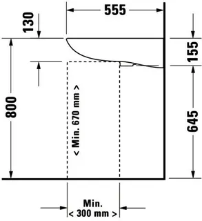 Duravit Waschtisch D-Code Vital Med 600 mm ohne ÜL, mit HLB, 1 HL, weiß – Bild 3
