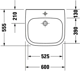 Duravit Waschtisch D-Code Vital Med 600 mm ohne ÜL, mit HLB, 1 HL, weiß – Bild 5