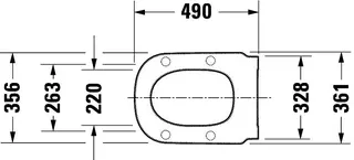 Duravit WC-Sitzring D-Code Vital Scharniere edelstahl, lang, weiß – Bild 4