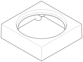 Dornbracht Gehäuse für Toilettenbürstengarnitur ET 082301505 118 x 118 x 35 mm Chrom