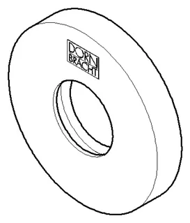 Dornbracht Rosette DB Logo ERSATZTEILE 092722503 D 55 x D 22 x 9 mm Platin