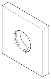 DO Rosette für Eckventil ERSATZTEILE 092778042 60 x 60 x 9 mm Schwarz matt