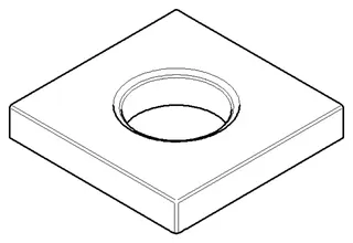 Dornbracht Rosette ERSATZTEILE 092787013 55 x 55 x 9 x D 25,2 mm Chrom