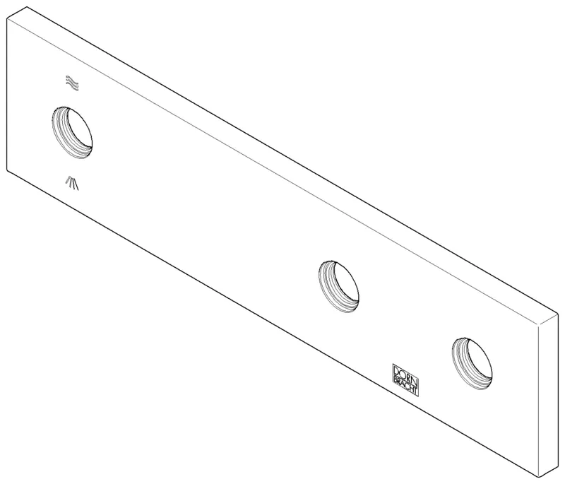 Dornbracht Rosette DB Logo ERSATZTEILE 092798023 60 x 120 x 12,5 mm Platin gebürstet