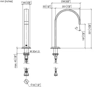 Dornbracht Waschtisch-Stand-Auslauf mit Ablaufgarnitur MEM 13715782 Platin – Bild 3