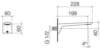 Dornbracht Waschtisch-Wand-Ausl. ohne Ablaufgarnitur CL.1 13800705 Dark Platinum gebürstet – Bild 3