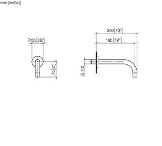 Dornbracht Waschtisch-Wand-Ausl. ohne Ablaufgarnitur SERIENSPEZIFISCH 13800882 Chrom – Bild 3