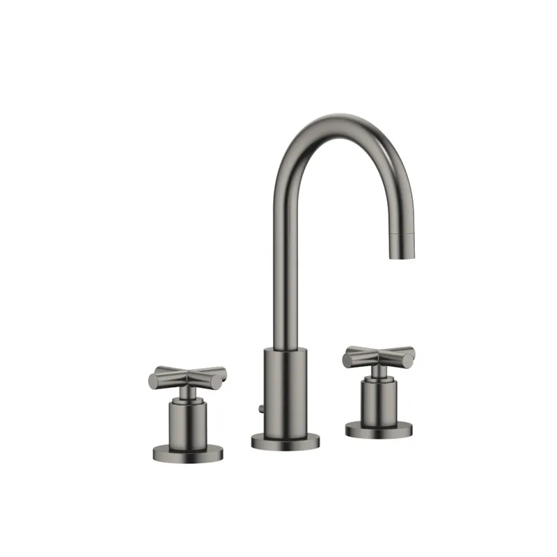 Dornbracht Waschtisch-3-Lochbatt. mit Ablaufgarnitur TARA 20710892 Dark Platinum gebürstet