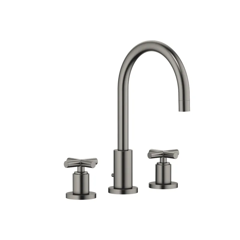 Dornbracht Waschtisch-3-Lochbatt. mit Ablaufgarnitur TARA 20713892 Dark Platinum gebürstet