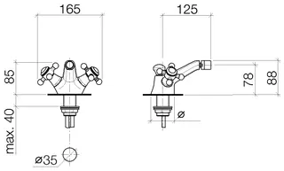 Dornbracht Bidet-ELB mit Ablaufgarnitur MADISON 24510360 Dark Platinum gebürstet – Bild 3