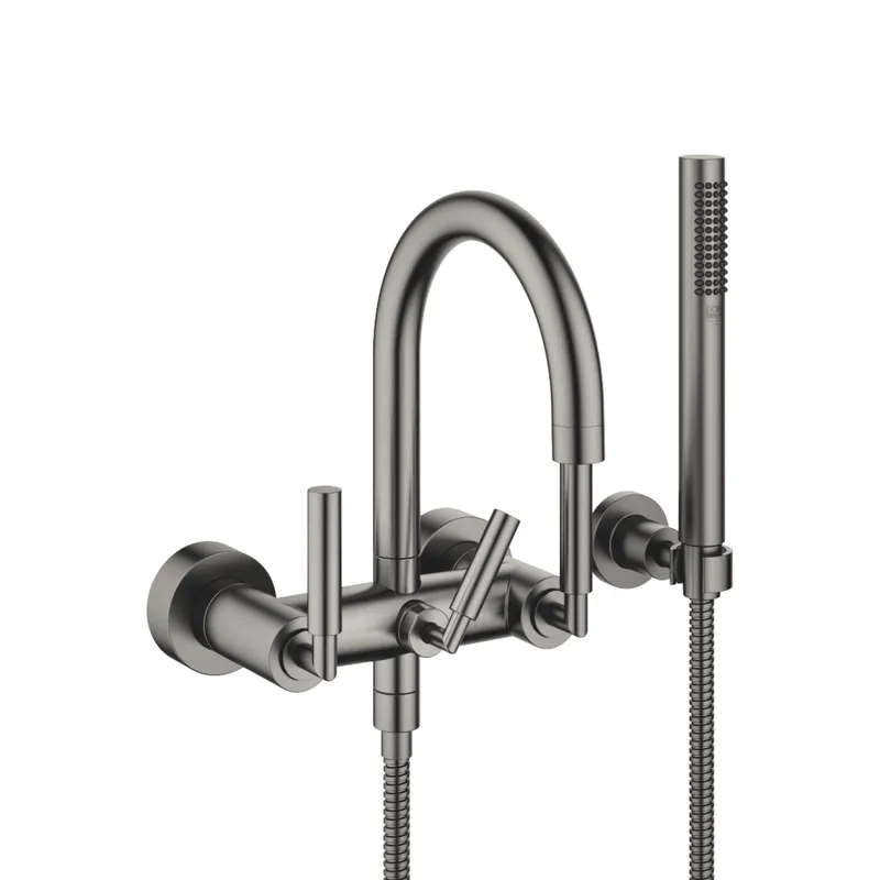 Dornbracht Wannenbatterie für Wandmontage TARA 25133882 Dark Platinum gebürstet