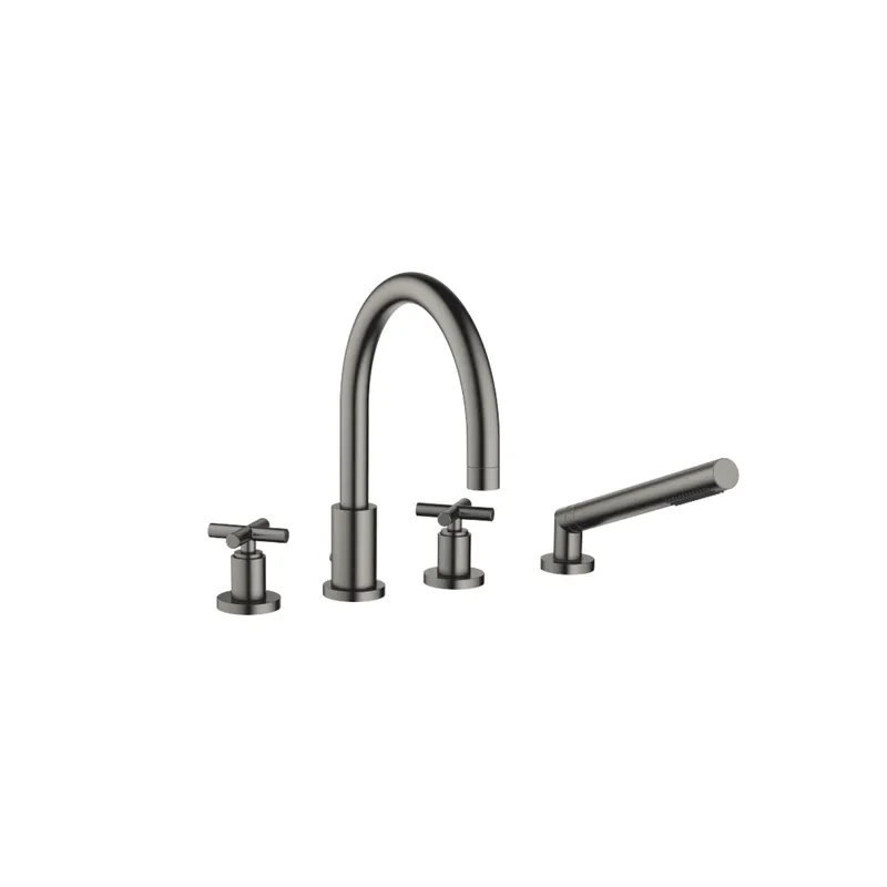 Dornbracht Wannen-Vierlochbatt. f.W.-randmont. TARA 27512892 Dark Platinum gebürstet