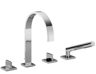 Dornbracht Wannen-Vierlochbatt. f.W.-randmont. MEM 27532782 Dark Platinum gebürstet – Bild 2
