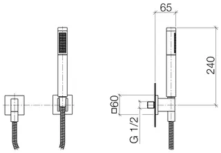 Dornbracht Schlauchbrausegarn. SERIENSPEZIFISCH 27808980 Platin gebürstet – Bild 3