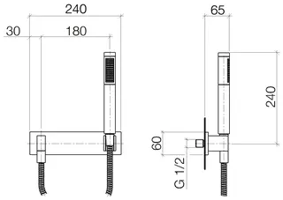 Dornbracht Schlauchbrausegarn. mit Abdeckplatte SERIENSPEZIFISCH 27818980 Schwarz matt – Bild 3