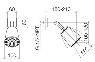 Dornbracht Kopfbrause SERIENSPEZIFISCH 28504670 Dark Platinum gebürstet – Bild 3