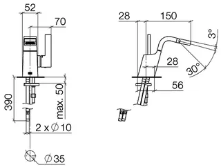 Dornbracht Bidet-EHM ohne Ablaufgarnitur CL.1 33600705 Dark Platinum gebürstet – Bild 3