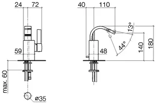 Dornbracht Bidet-EHM m.Ablgarn. SERIENSPEZIFISCH 33600782 Dark Platinum gebürstet – Bild 3