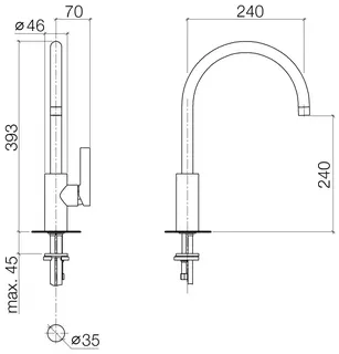 Dornbracht Einhebelmischer TARA ULTRA 33816875 Chrom – Bild 3
