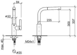 Dornbracht Einhebelmischer Pull-out ELIO 33840790 Platin gebürstet – Bild 3