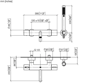 Dornbracht Wannen-Thermostat für Wandmontage META 34234979 Chrom – Bild 3