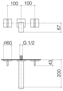 Dornbracht Waschtisch-Wandbatterie ohne Ablaufgarnitur MEM 36712782 Platin – Bild 3